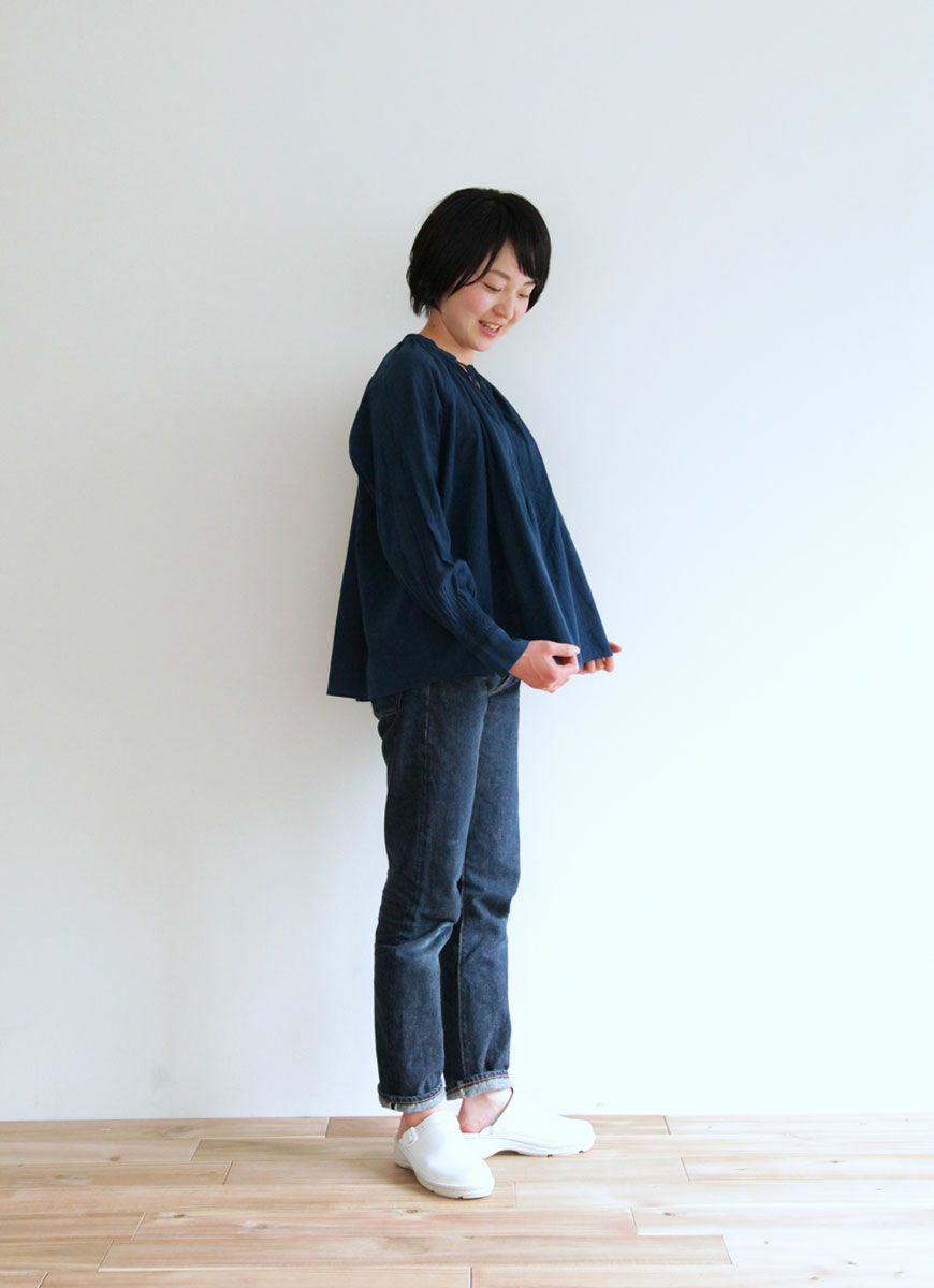 藍染刺繍ギャザーチュニック – ao daikanyama