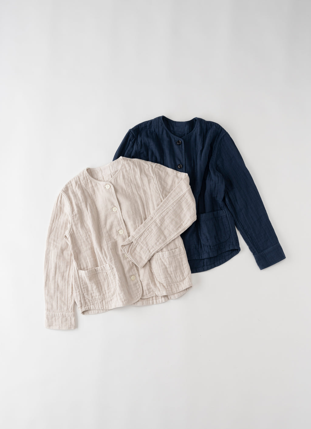 ガーゼノーカラージャケット