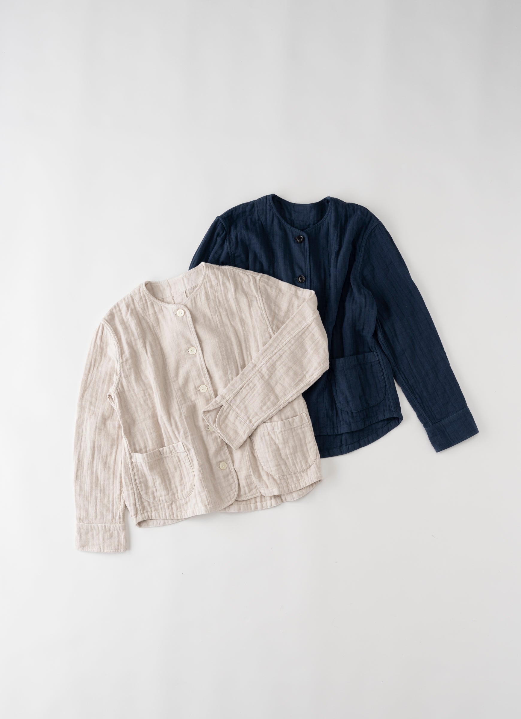 ガーゼノーカラージャケット