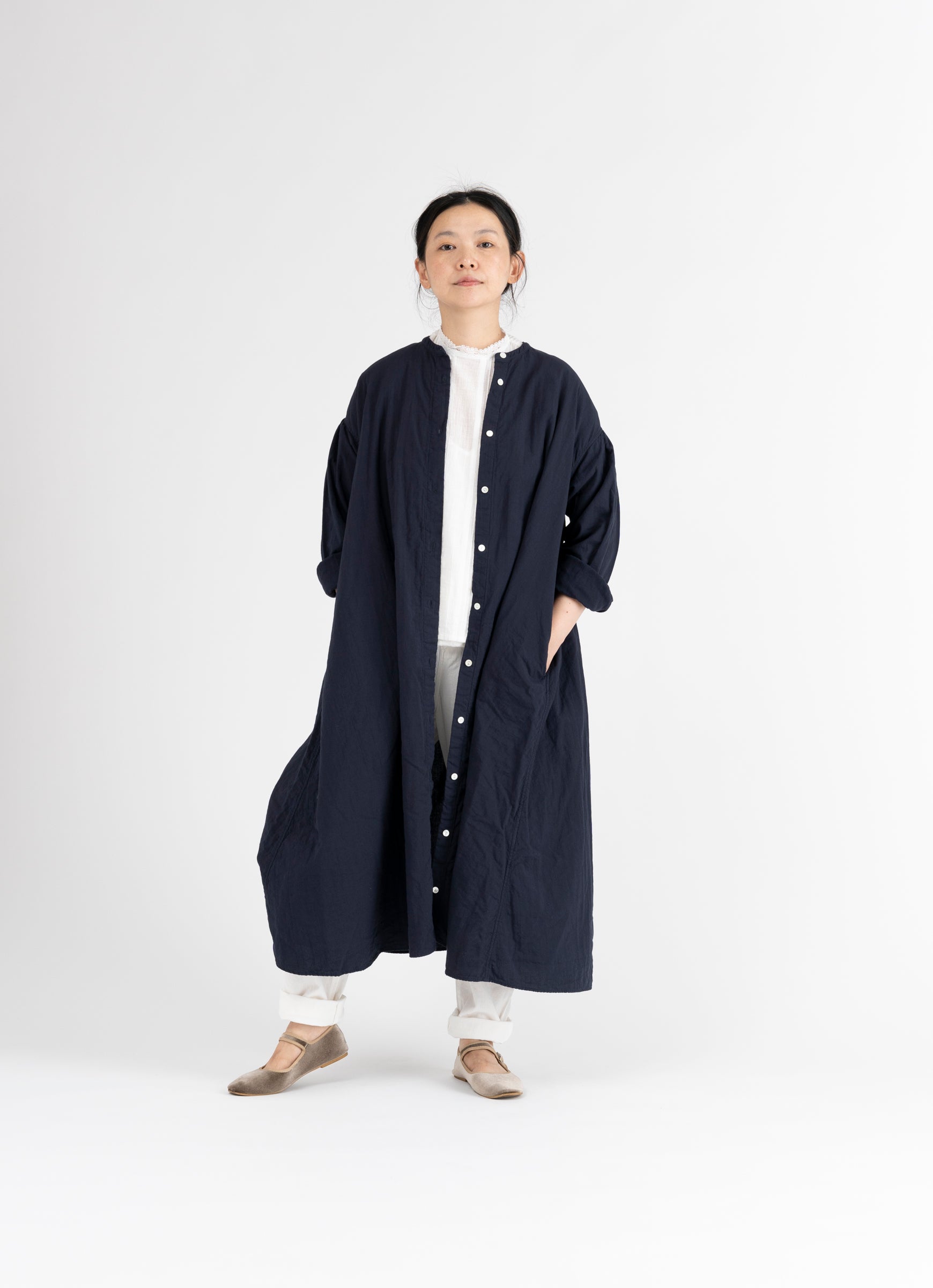 バンドカラーワンピース