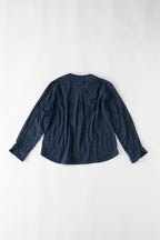 デニムガーゼノーカラージャケット