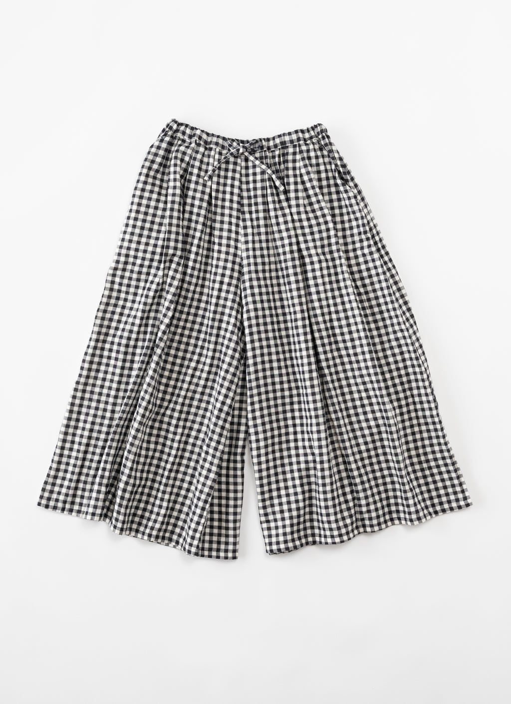 ギンガムガーゼギャザーロングパンツ