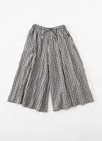 ギンガムガーゼギャザーロングパンツ