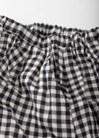 ギンガムガーゼギャザーロングパンツ