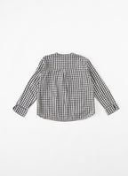 ギンガムガーゼノーカラージャケット