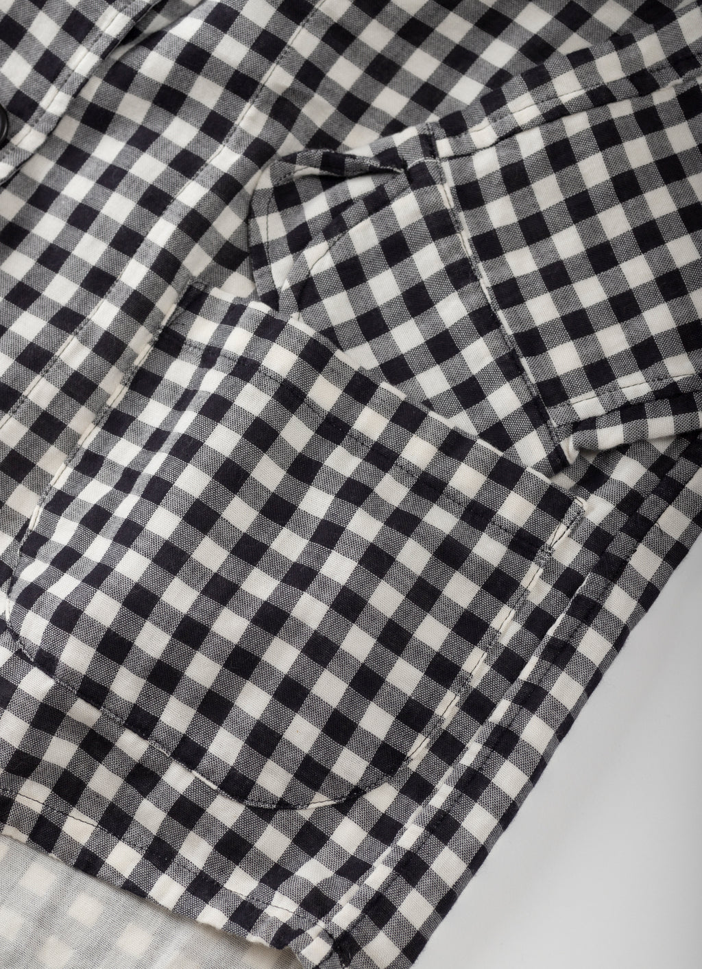 ギンガムガーゼノーカラージャケット