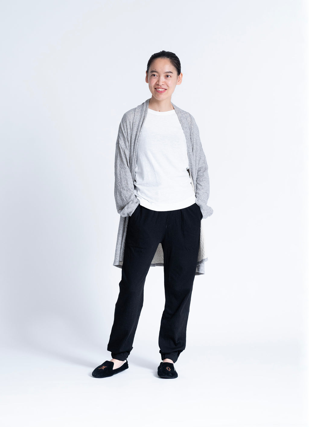 杢なめらかローブカーディガン