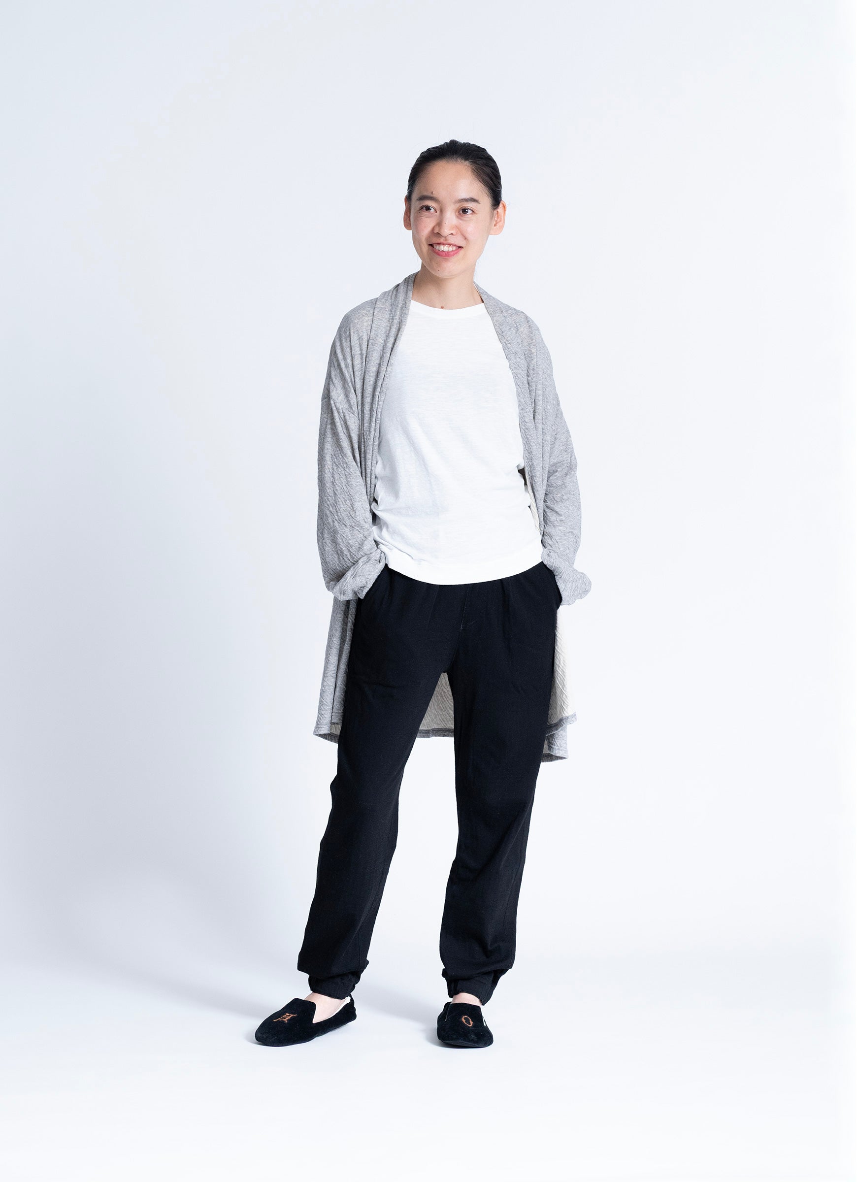 杢なめらかローブカーディガン