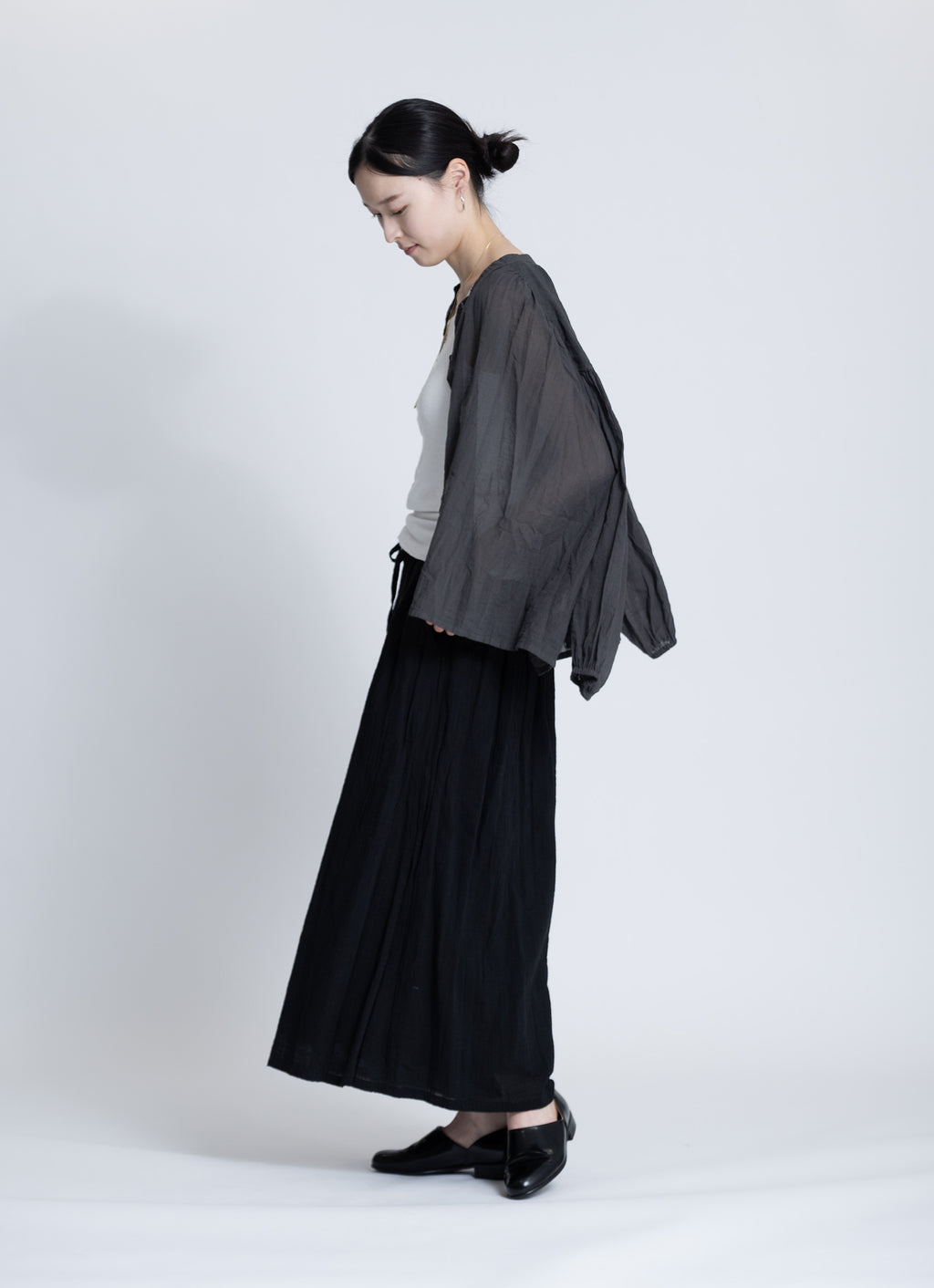 ガーゼギャザーロングパンツ