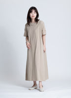 【在庫限り】半袖クルーネックワンピース（SZストレッチガーゼ）