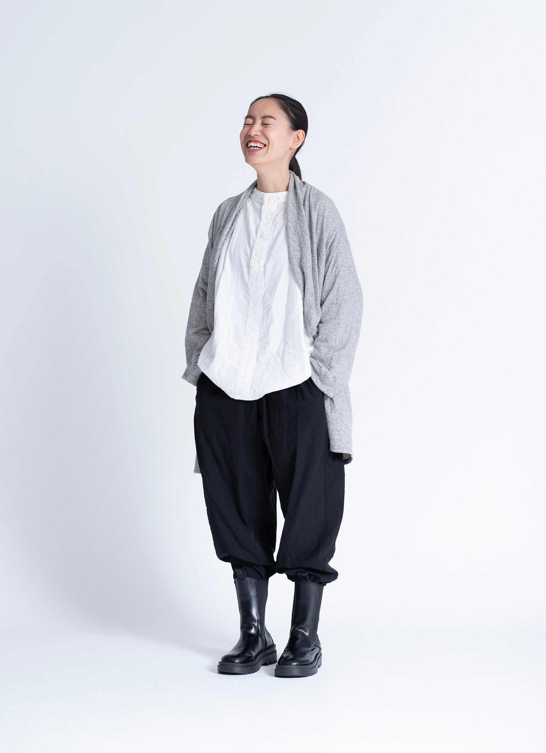 杢なめらかローブカーディガン