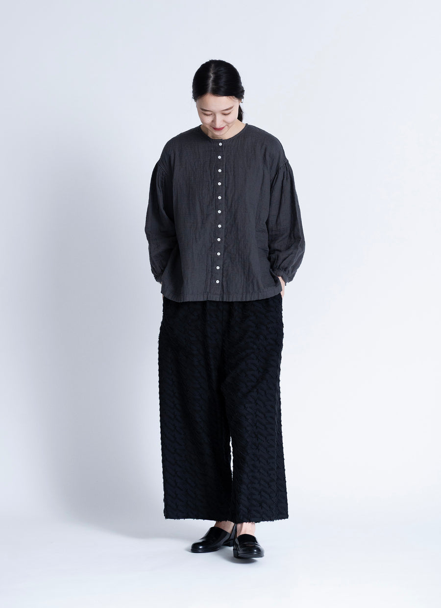 トリプルガーゼクルーネックブラウス