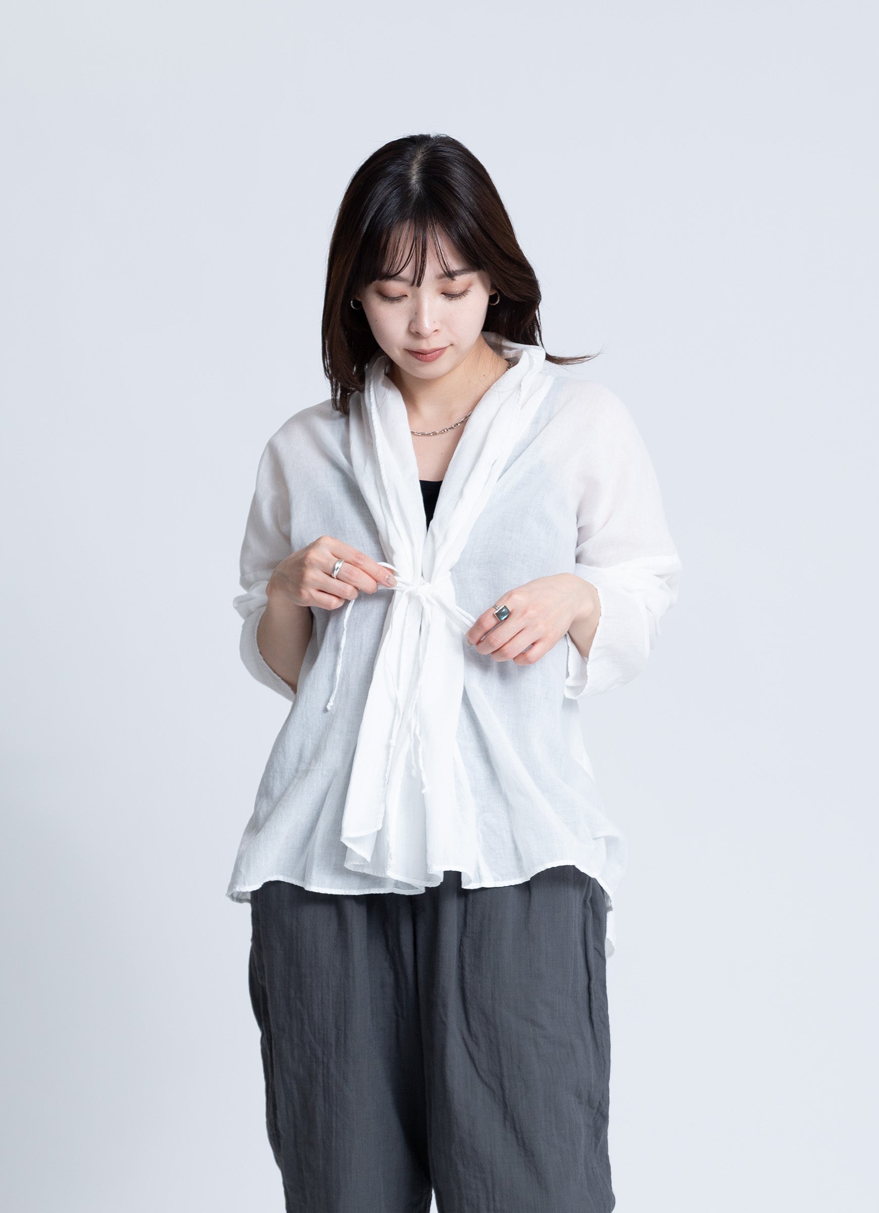 ガーゼショールカーディガン