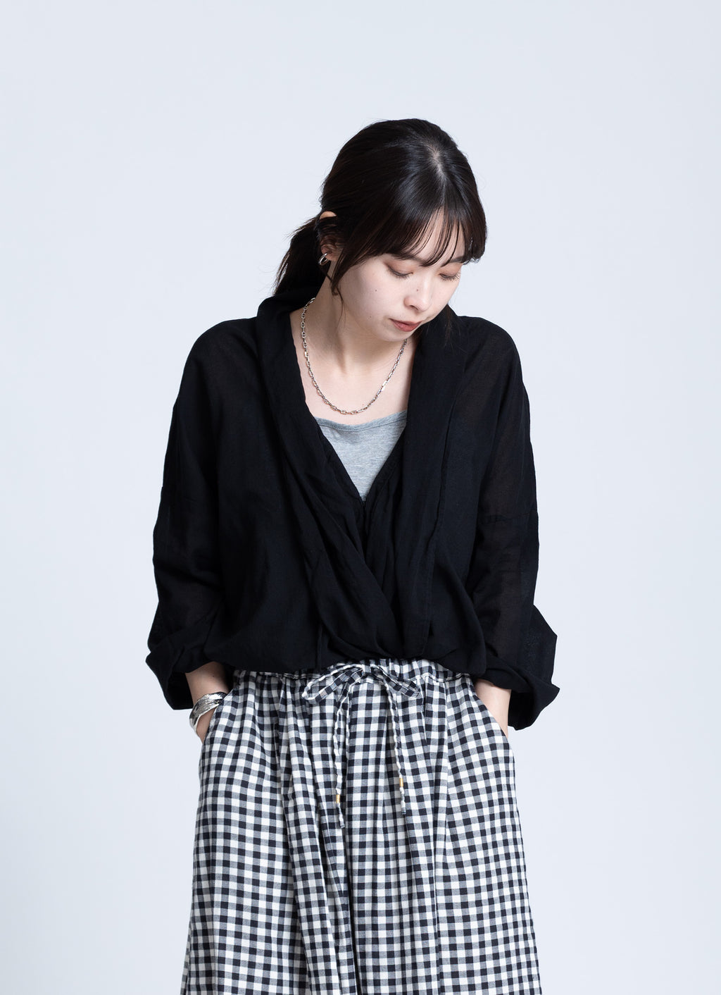 ガーゼショールカーディガン