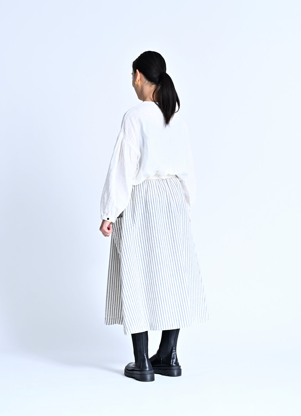 ストライプガーゼポケットスカート
