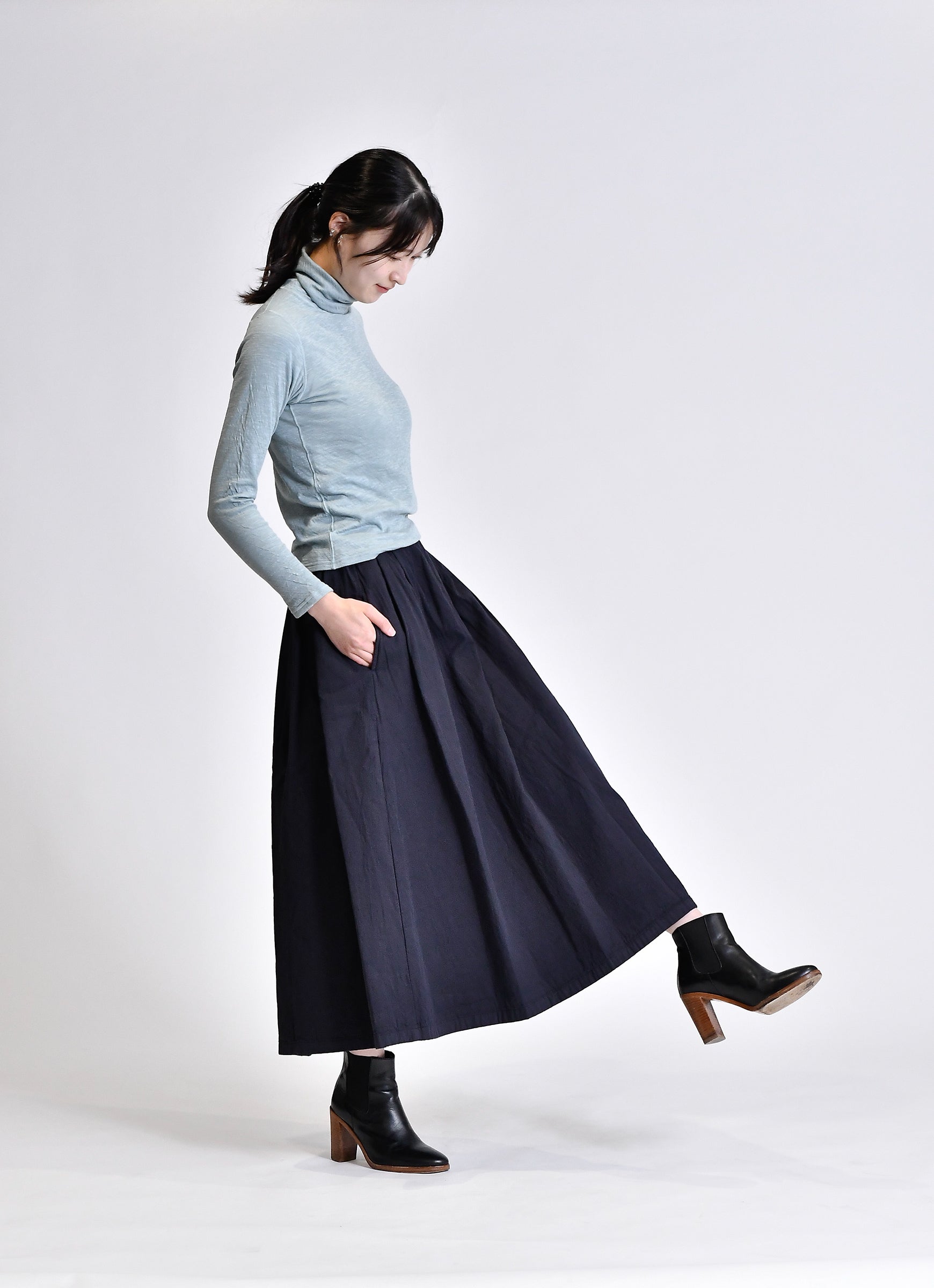 タックギャザーロングスカート