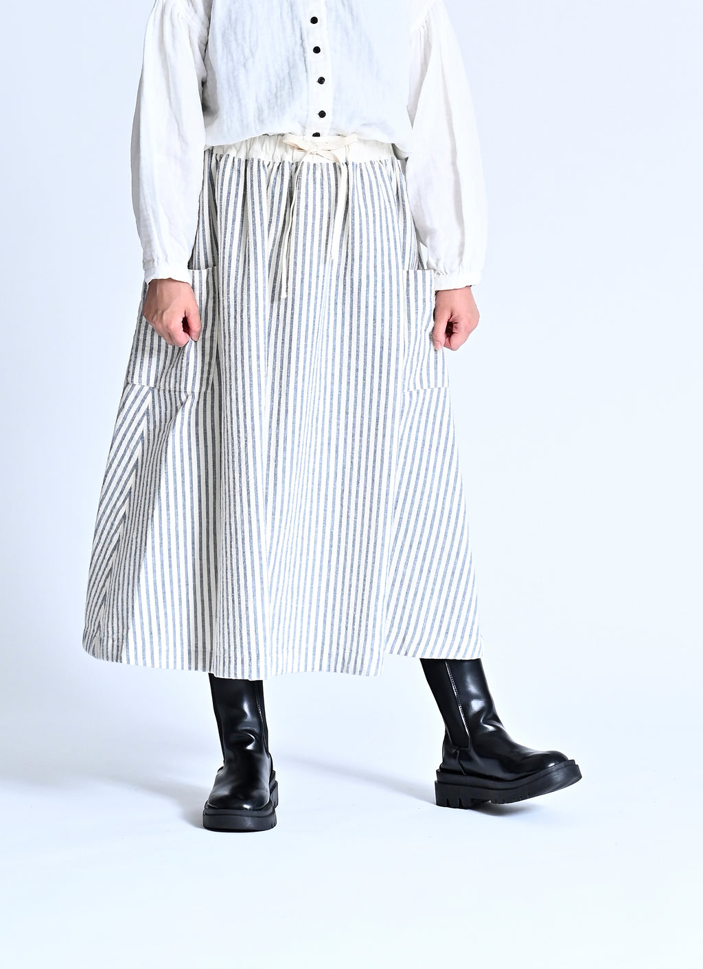 ストライプガーゼポケットスカート