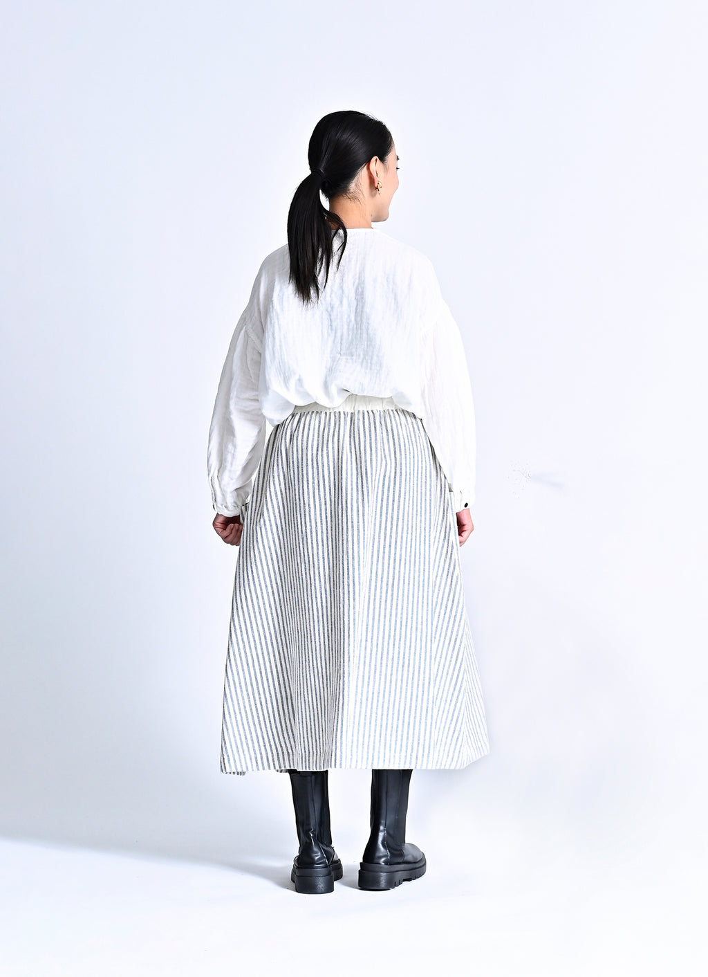 ストライプガーゼポケットスカート