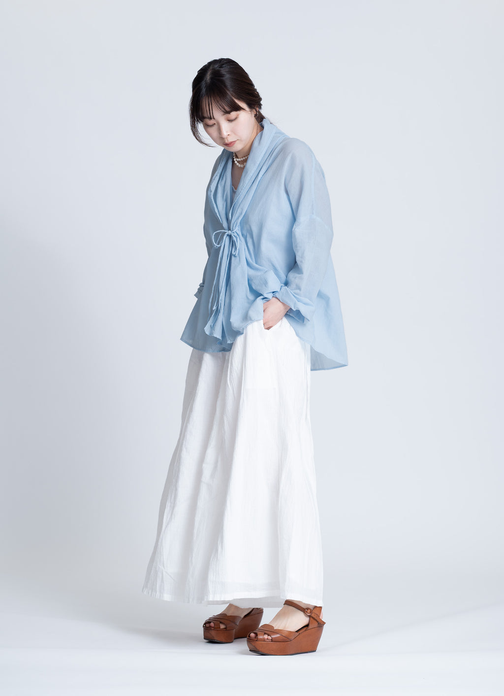 ガーゼショールカーディガン