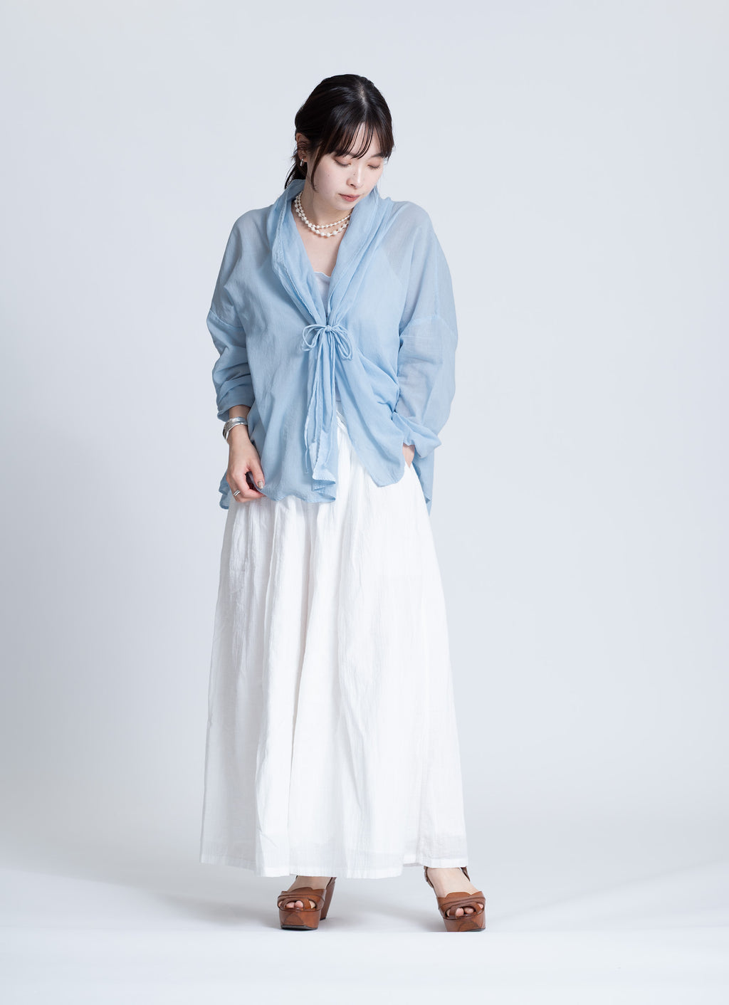 ガーゼショールカーディガン