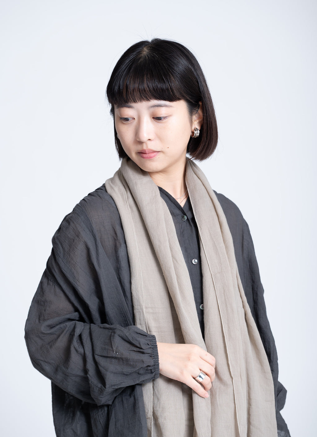 シルク混カラーストール