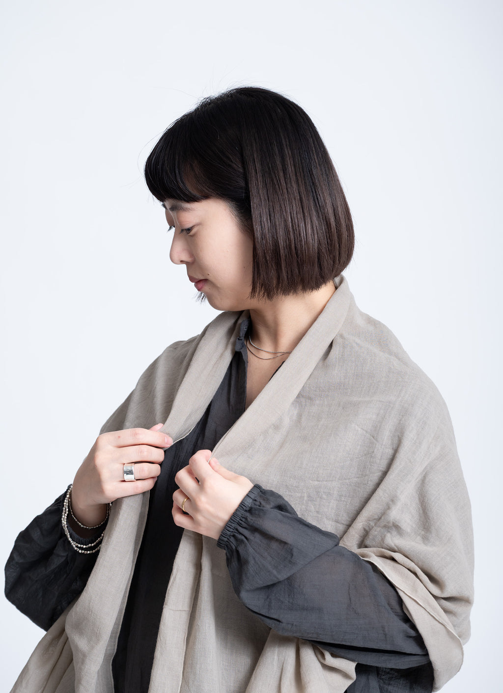 シルク混カラーストール