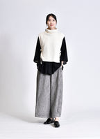 コットンニットハイネックベスト