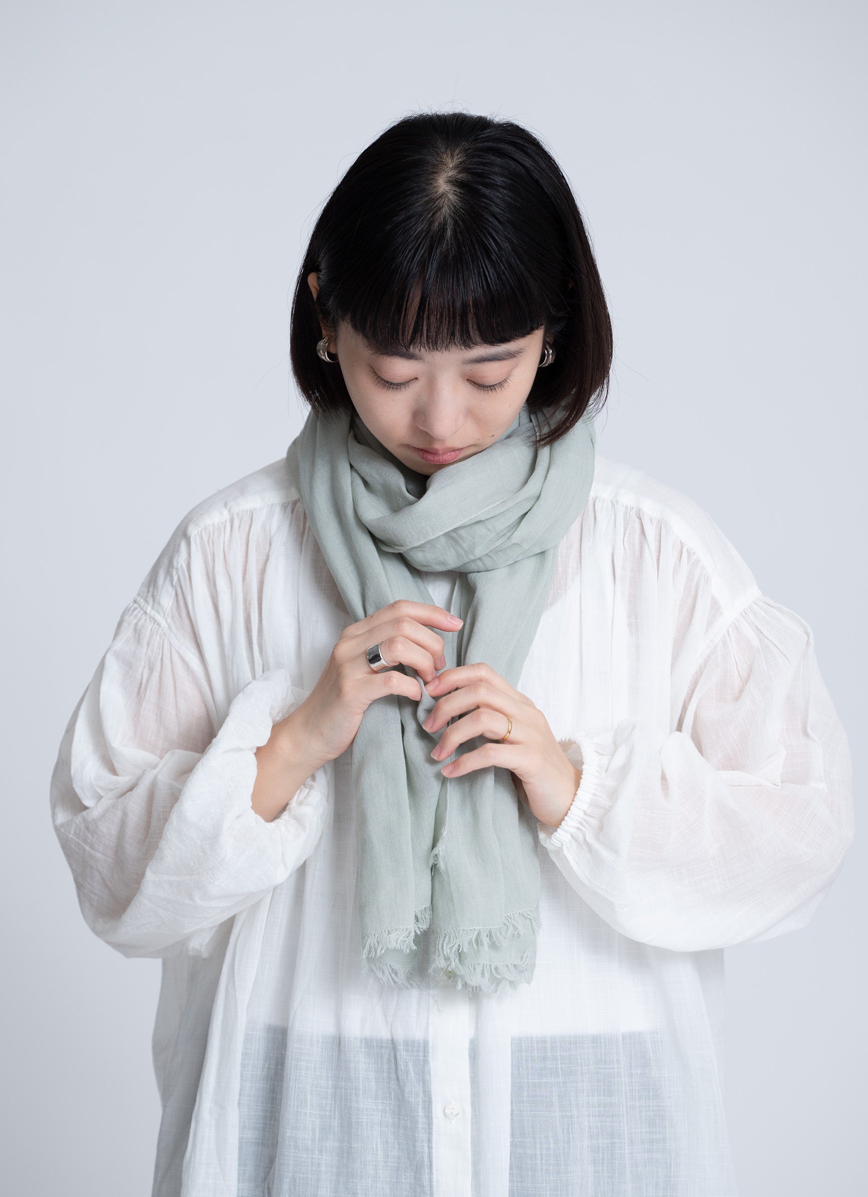 シルク混カラーストール