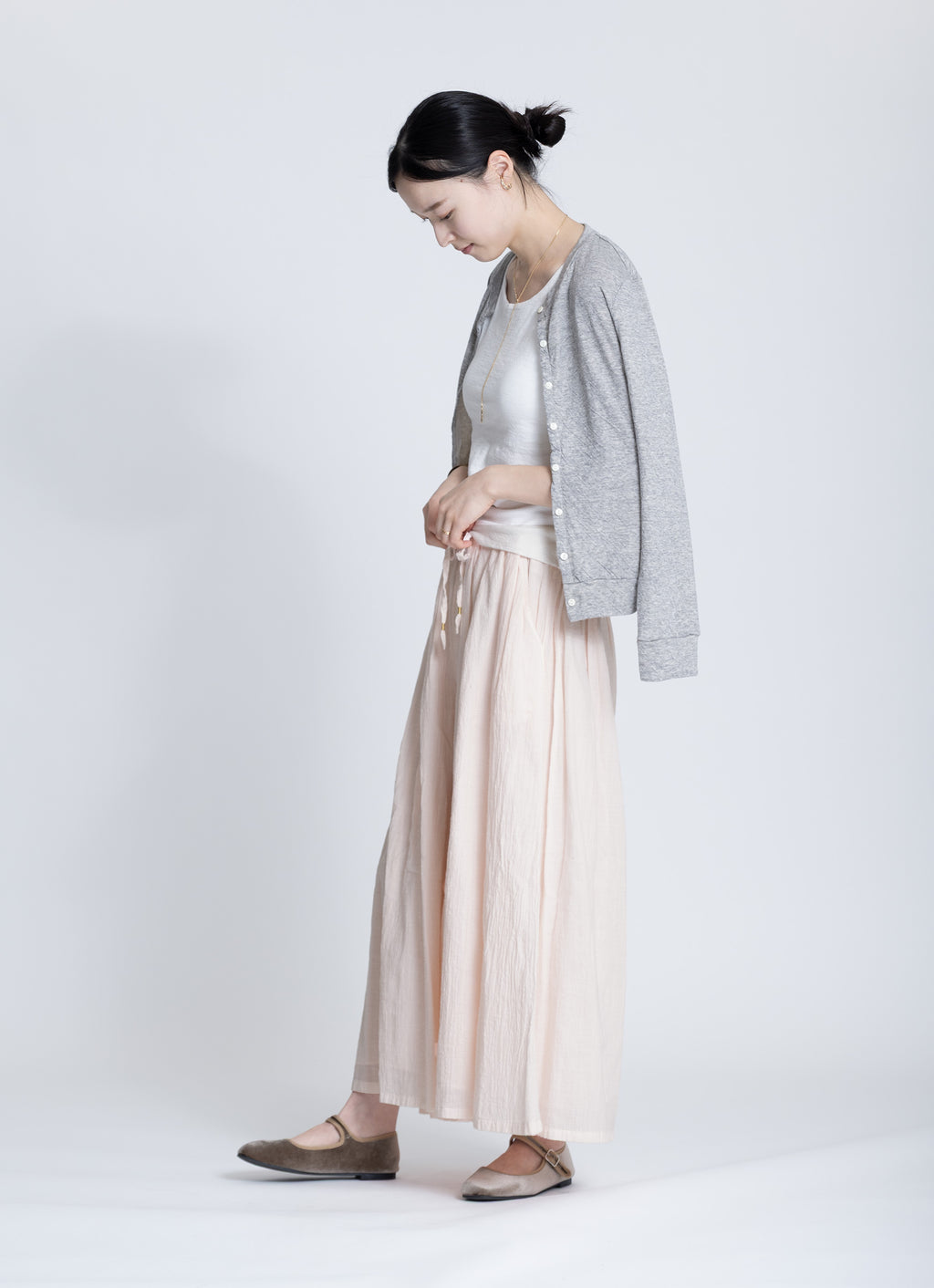 ガーゼギャザーロングパンツ