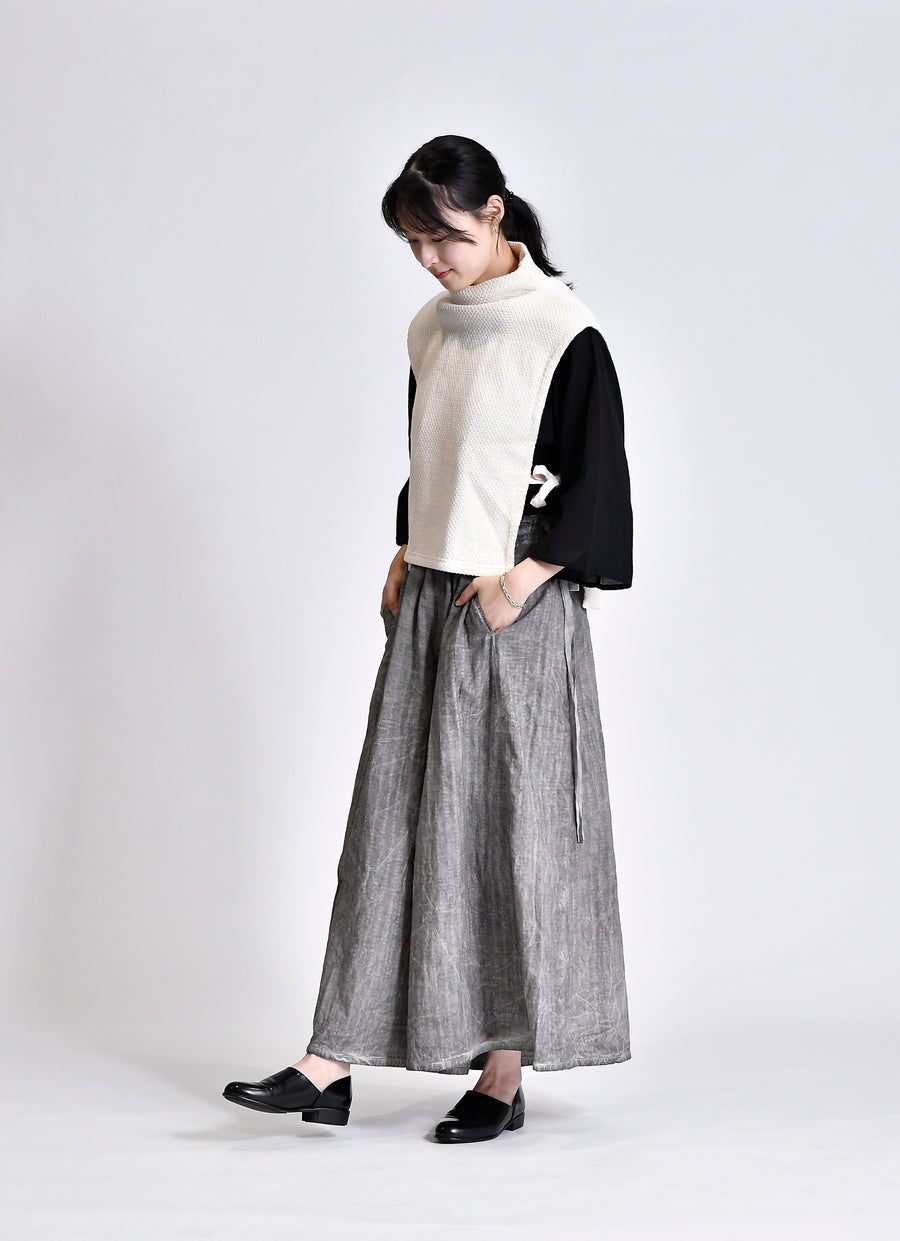 コットンニットハイネックベスト