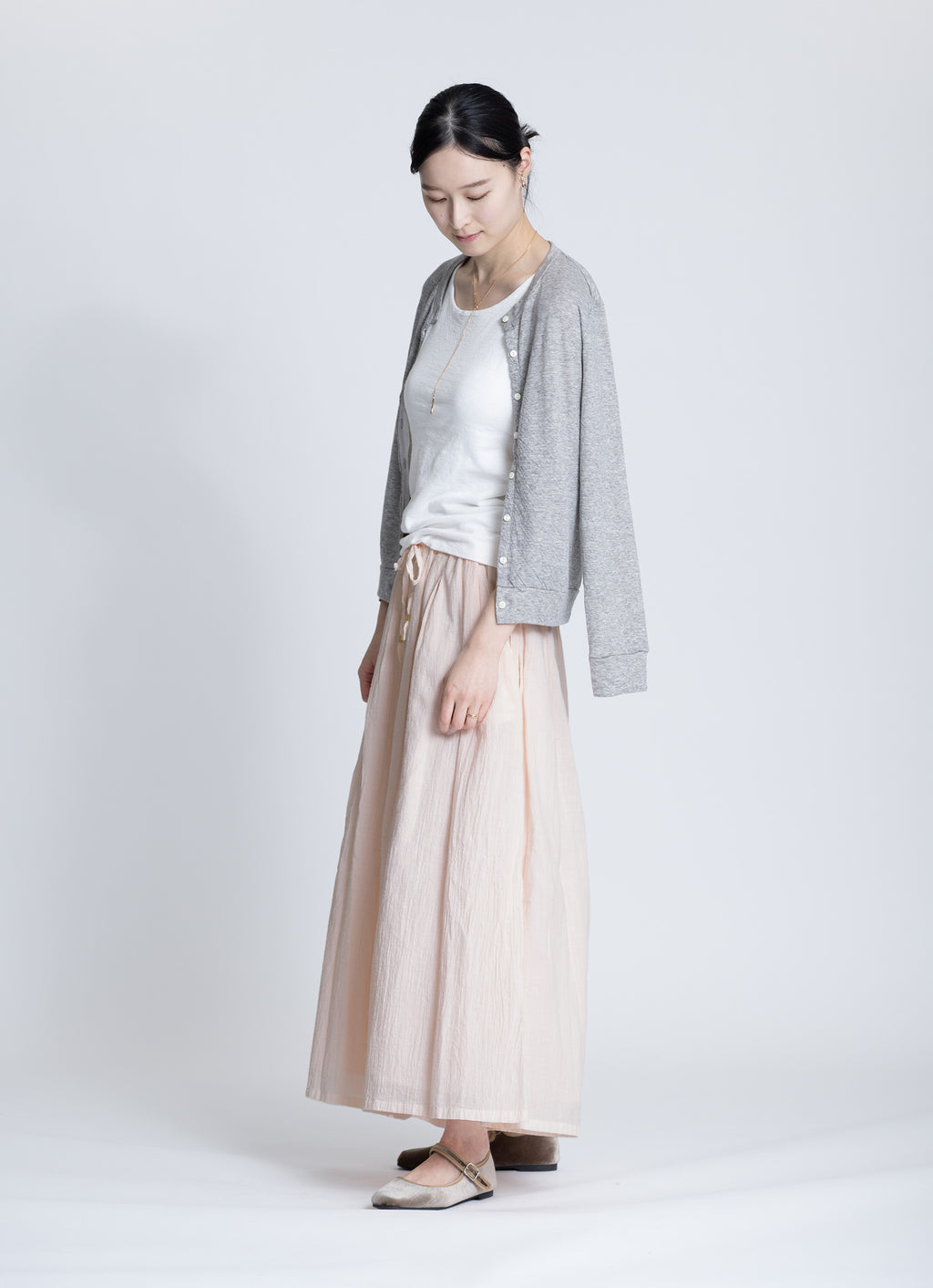 ガーゼギャザーロングパンツ