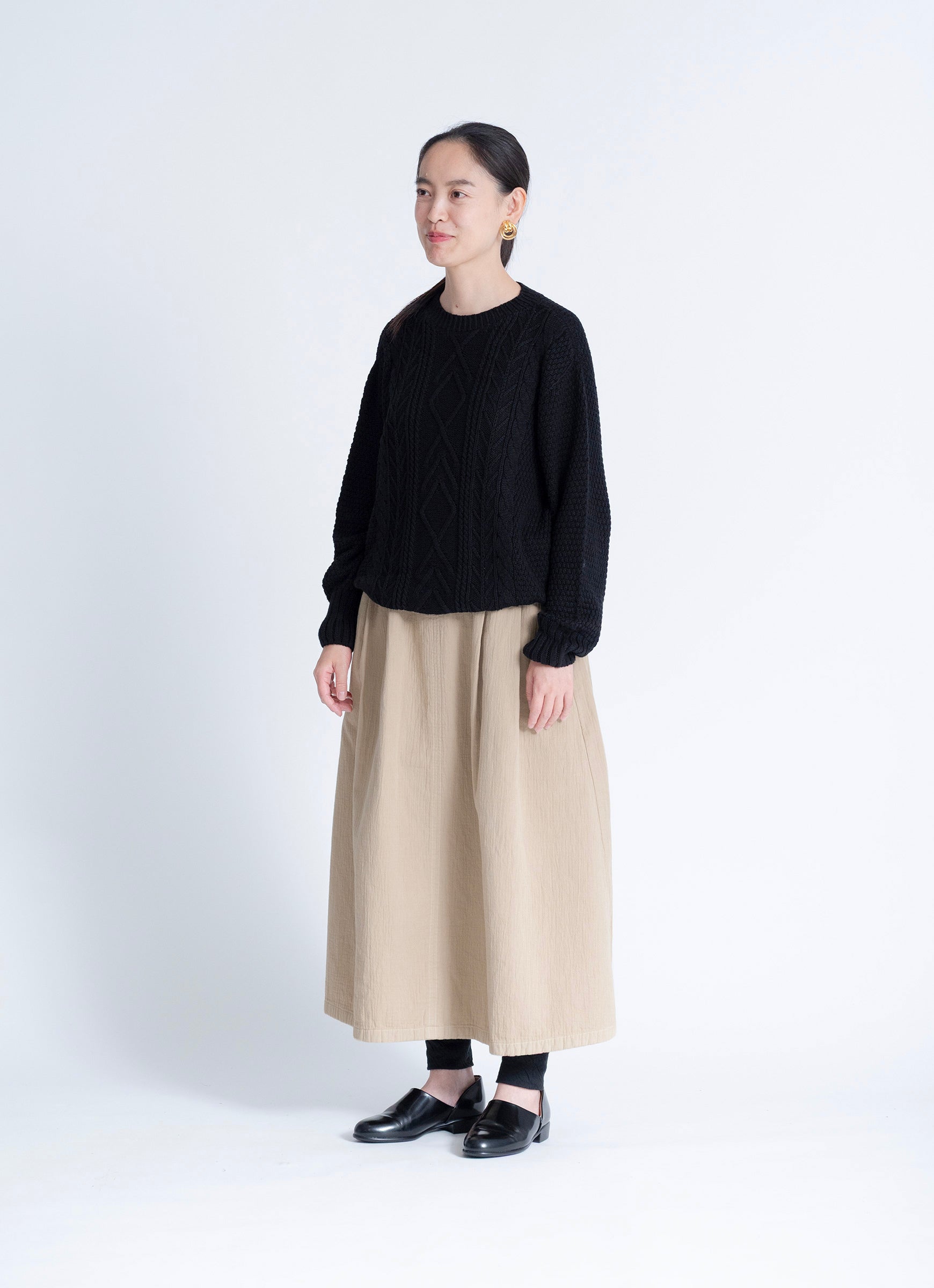AO　レディース　BLK M タックギャザーロングスカート｜ao 公式オンラインショップ – ao（アオ）