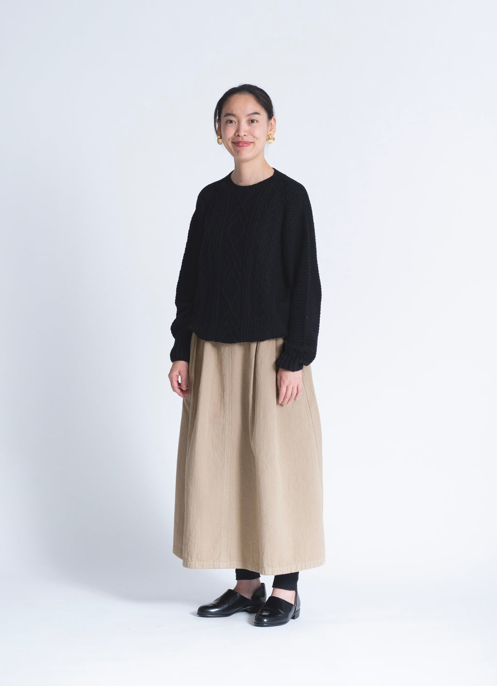 タックギャザーロングスカート