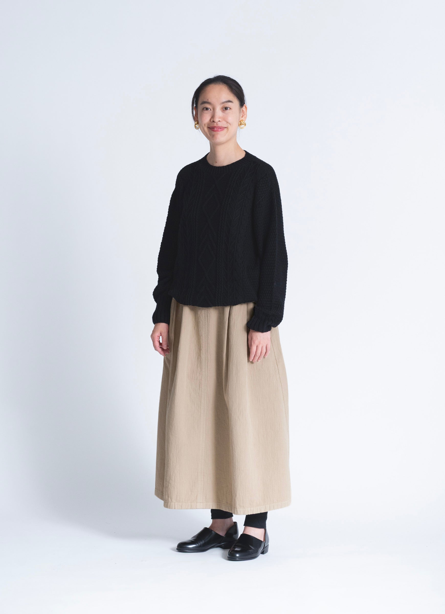 タックギャザーロングスカート