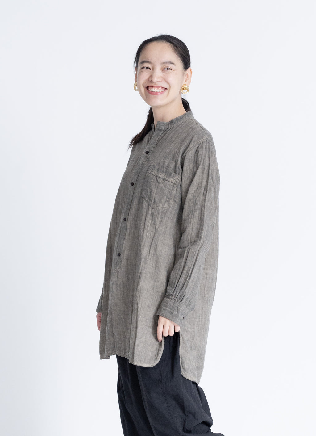 カカオ染めロングシャツ