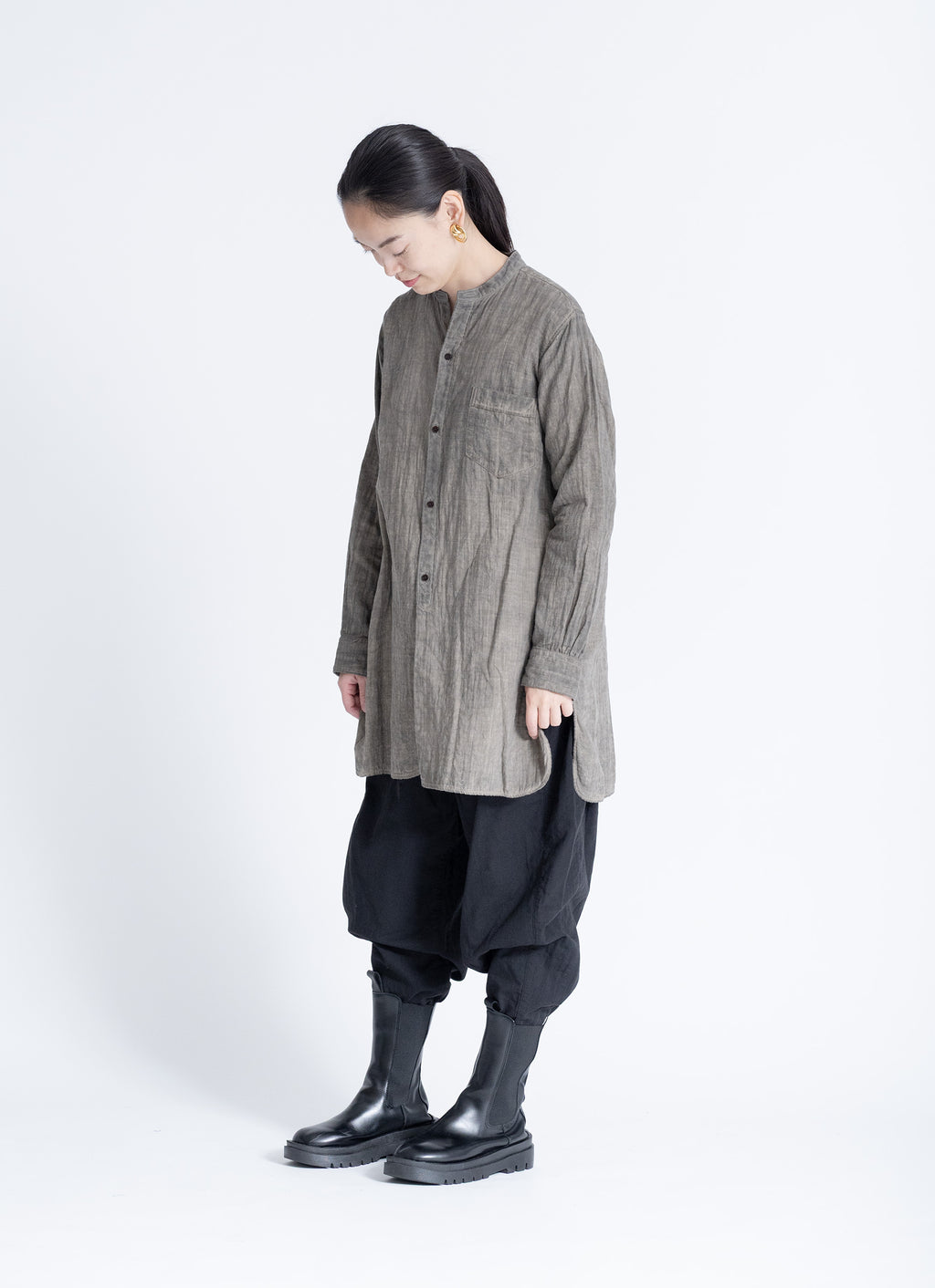 カカオ染めロングシャツ