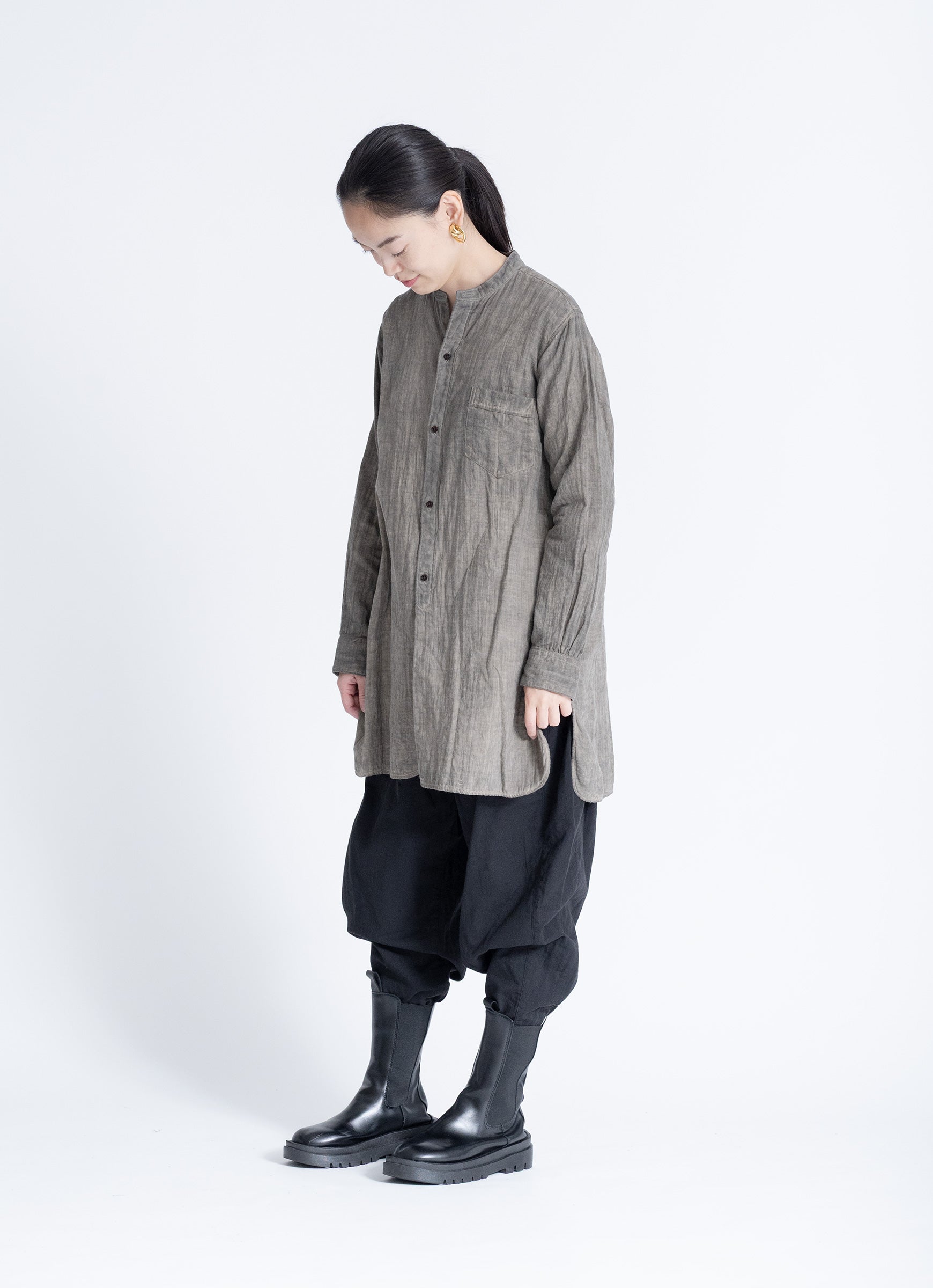 カカオ染めロングシャツ