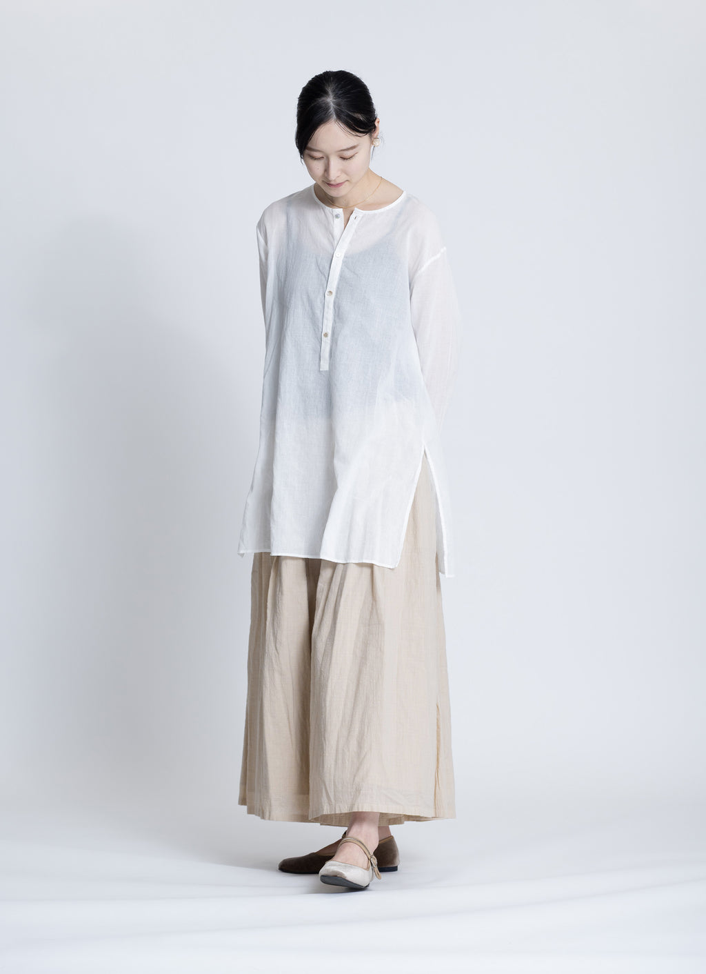 ガーゼギャザーロングパンツ