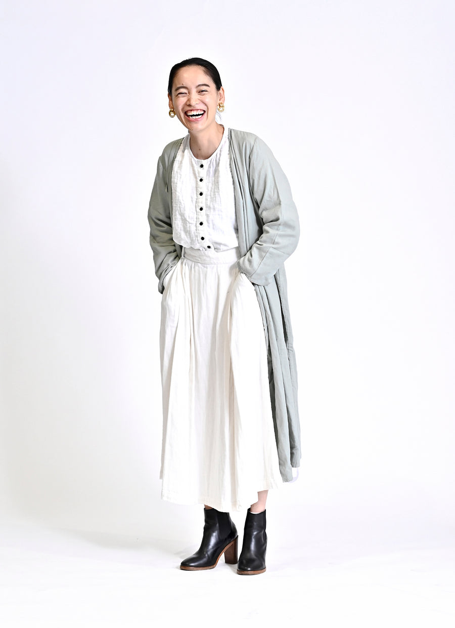 ガーゼ前開きワンピース