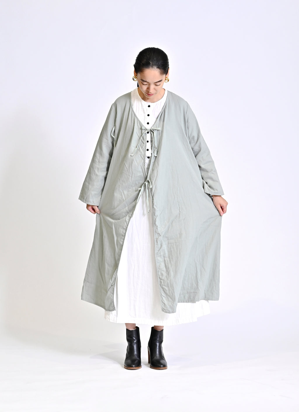 ガーゼ前開きワンピース