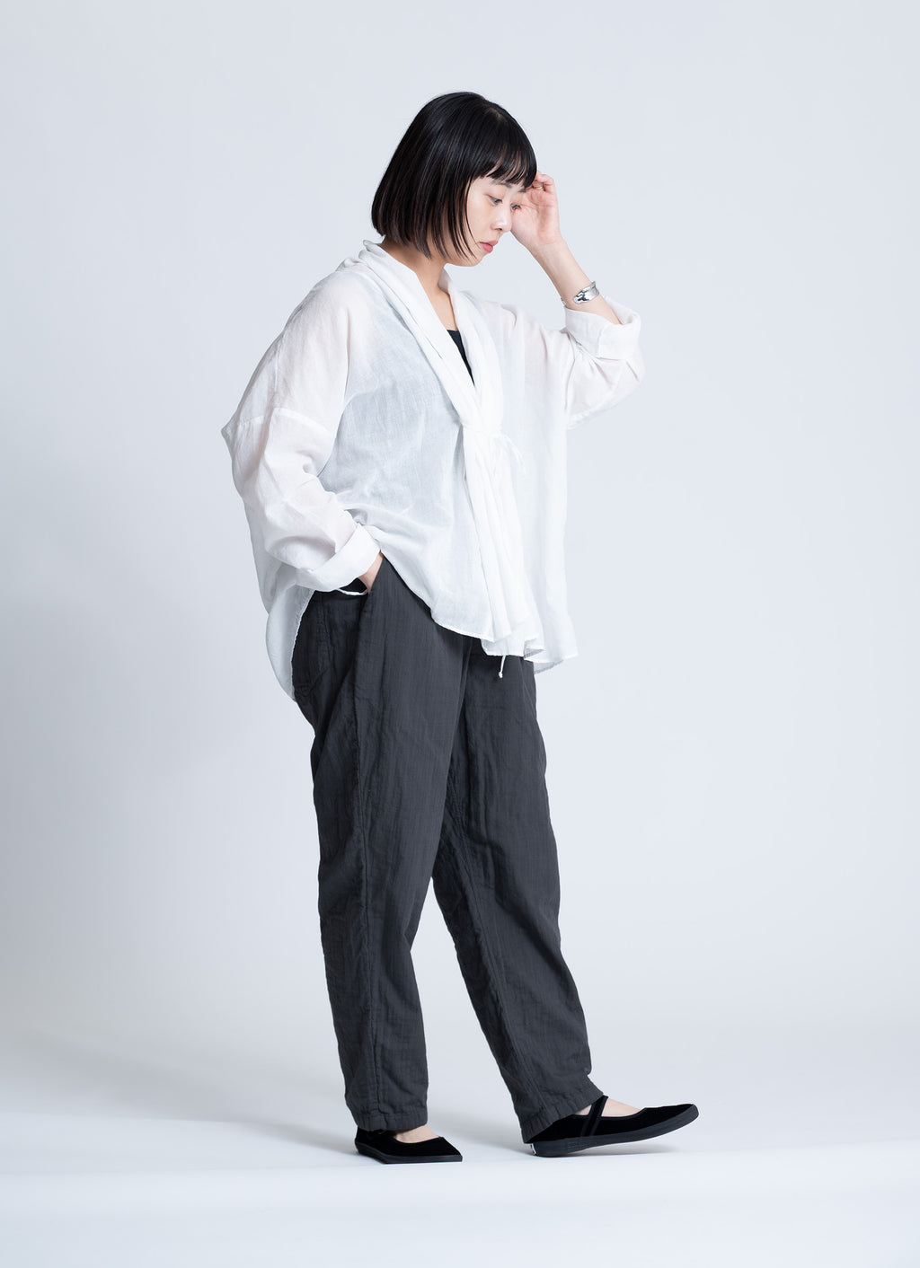 スラブガーゼイージーペグパンツ