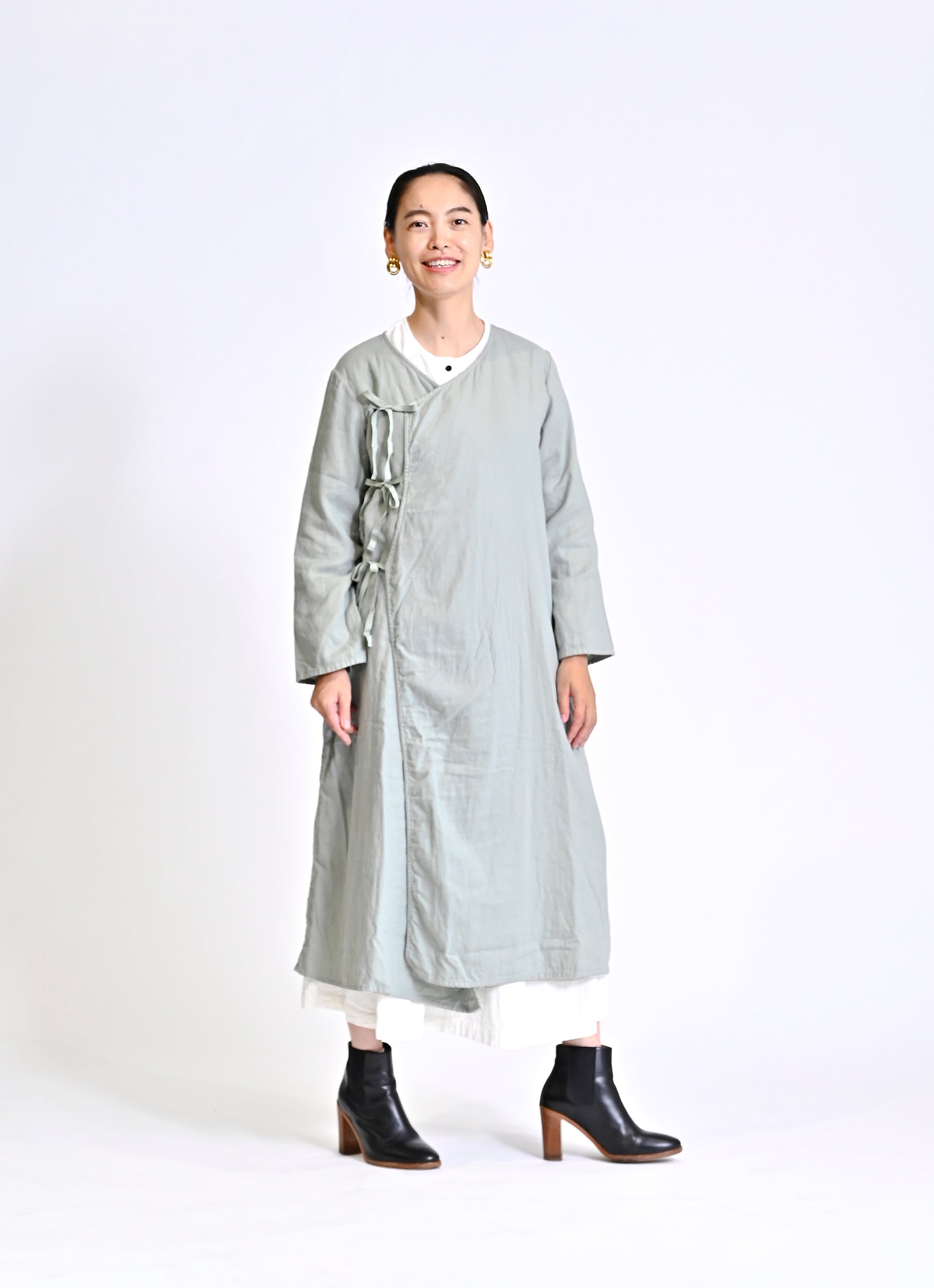 ガーゼ前開きワンピース