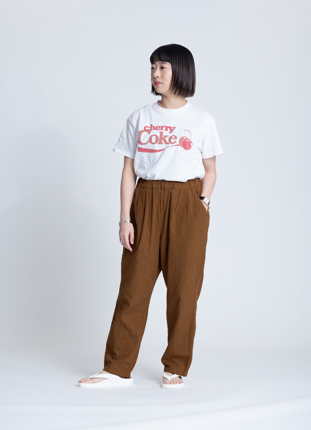 スラブガーゼイージーペグパンツ