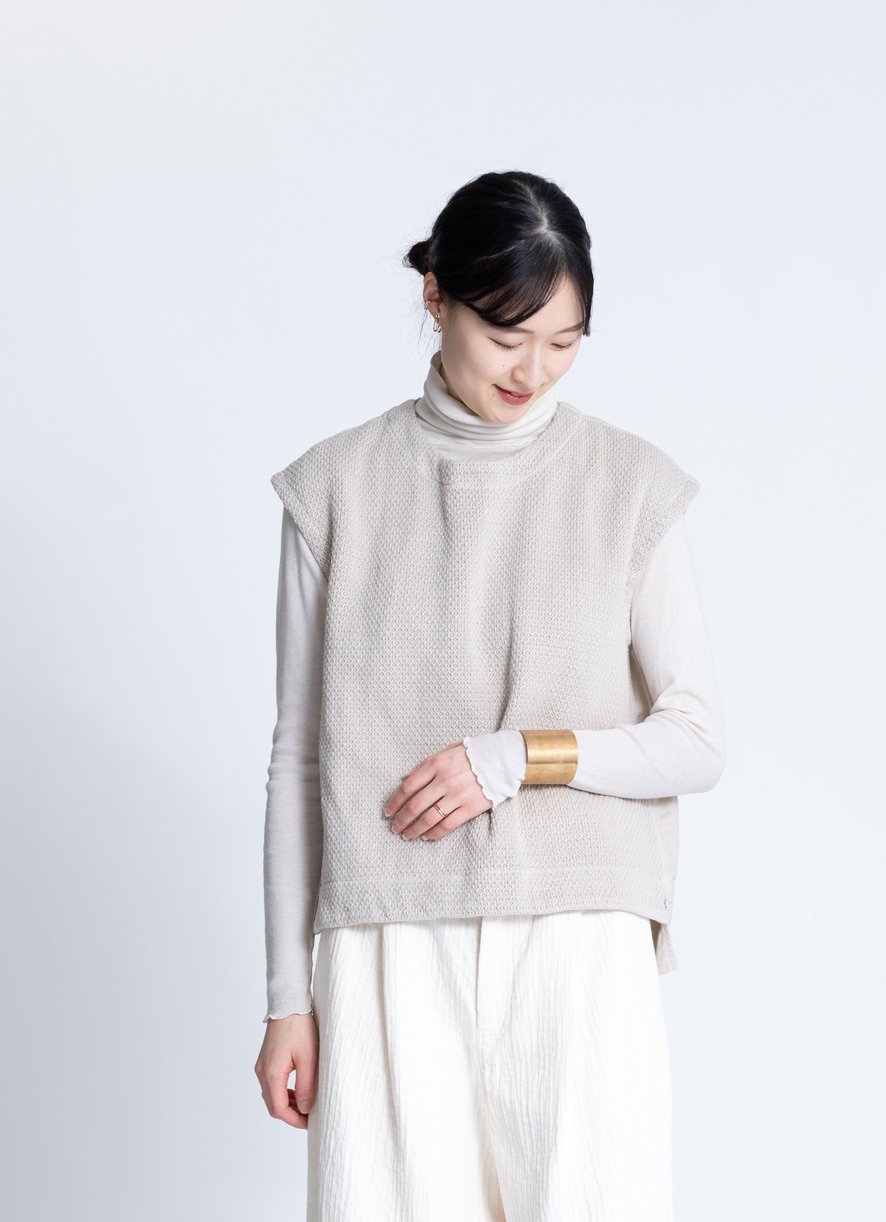 コットンニットガーゼベスト