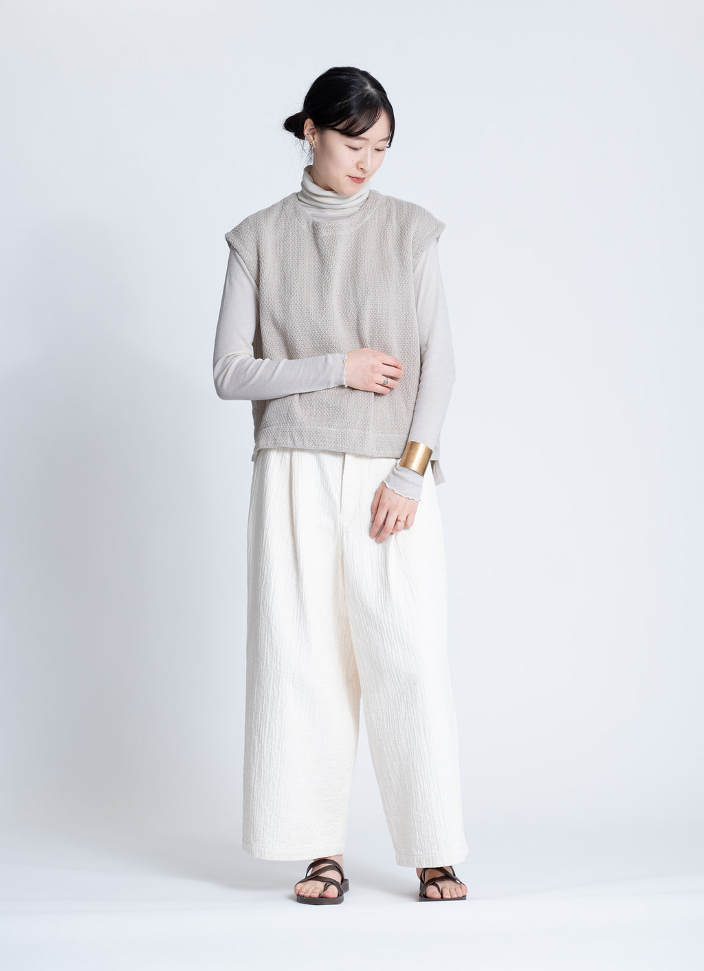 コットンニットガーゼベスト