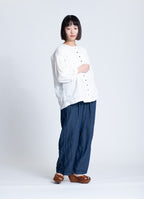 スーピマガーゼクルーネックブラウス