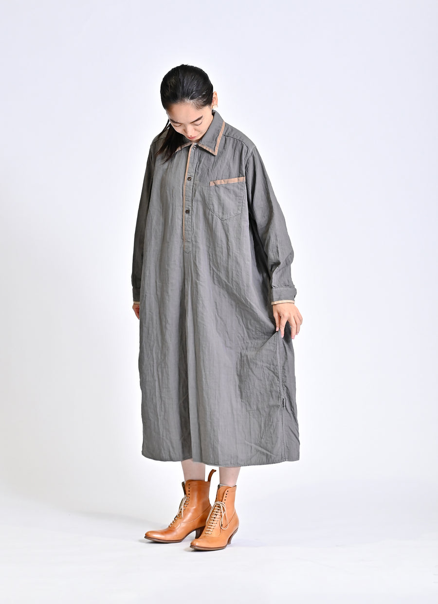 ガーゼロングシャツワンピース