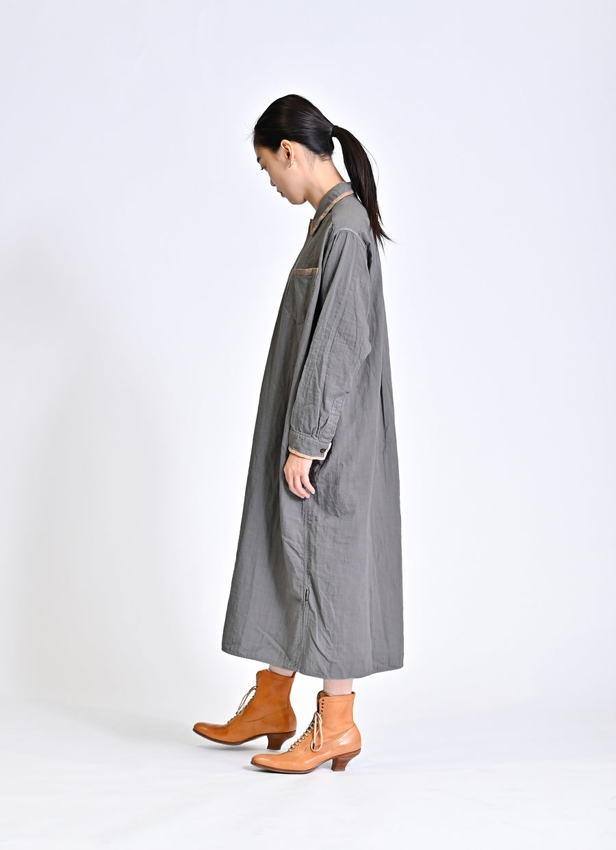 ガーゼロングシャツワンピース