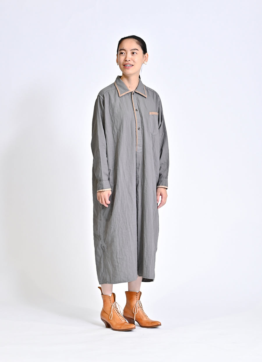 ガーゼロングシャツワンピース