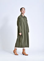 ガーゼロングシャツワンピース